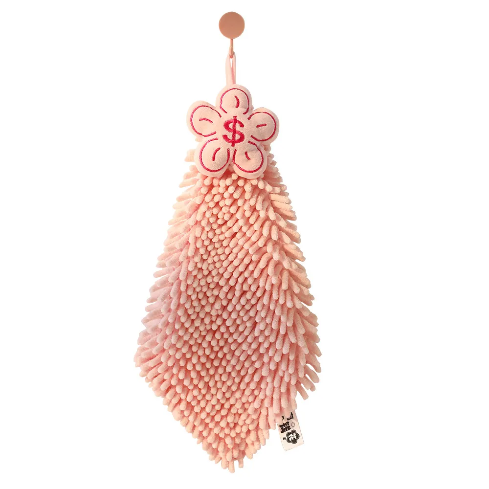 Creative Cute Chenille Hanging Hand Towel – Thick Absorbent Quick-Dry Kitchen & Bathroom Washcloth, Soft Fluffy Terry Cloth Towel for Home Use